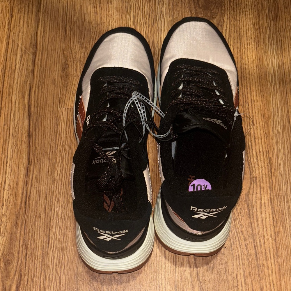 Reebok Black Tan and White Athletic Shoes